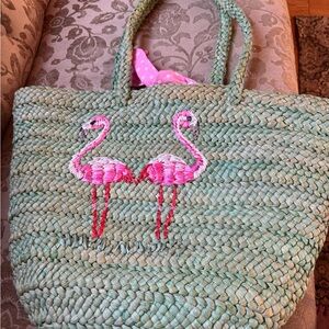 Flamingo Straw bag